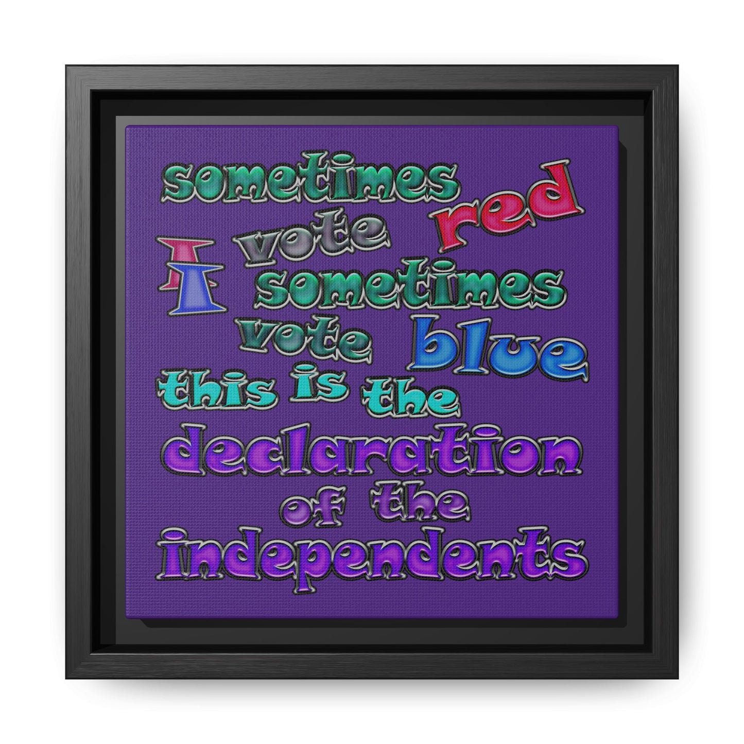 declaration of the independents - framed canvas art (purple)