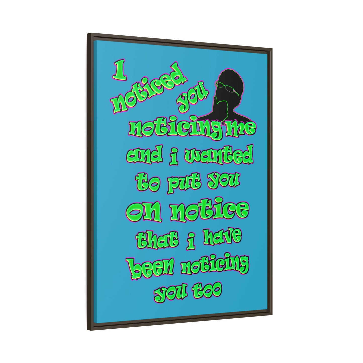 noticed you noticing - framed canvas art (turquoise)