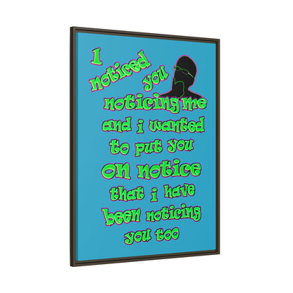 noticed you noticing - framed canvas art (turquoise)