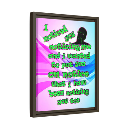 noticed you noticing - framed canvas art (light blue-pink wave)