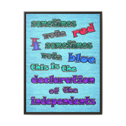 declaration of the independents - framed canvas art (faded blue)