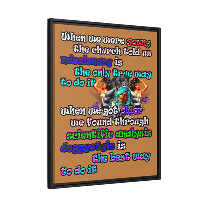 doggystyle - framed canvas art (light brown)