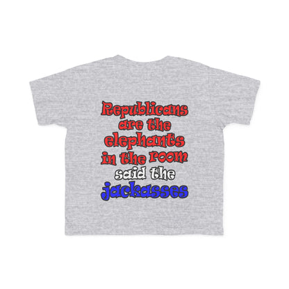 donkeys and elephants - Toddler's Fine Jersey Tee