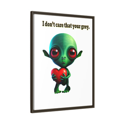 I don't care that your grey - framed canvas art (white)
