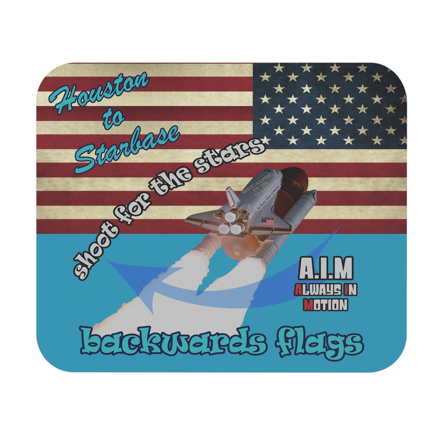 shoot for the stars - Mouse Pad (Rectangle) - (turquoise)