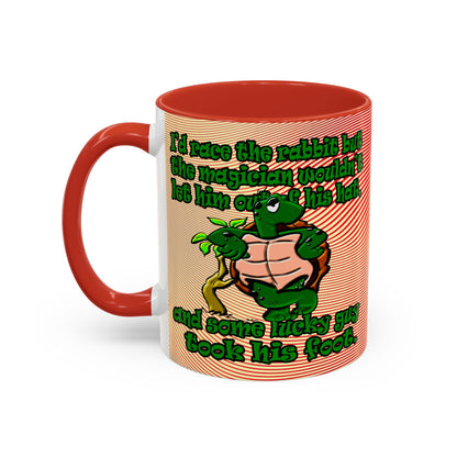 turtle race - Accent Mug (yellow-orange wave)