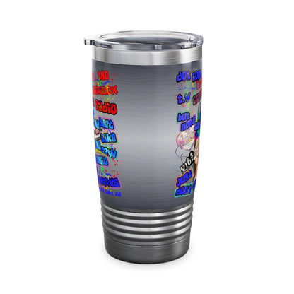 drop the beat - Ringneck Tumbler, 20oz  (brushed nickel)
