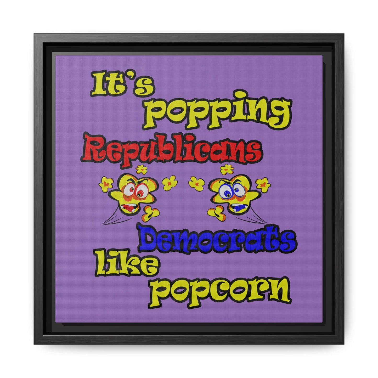 popping like popcorn - framed canvas art (light purple)
