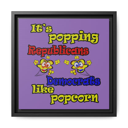 popping like popcorn - framed canvas art (light purple)