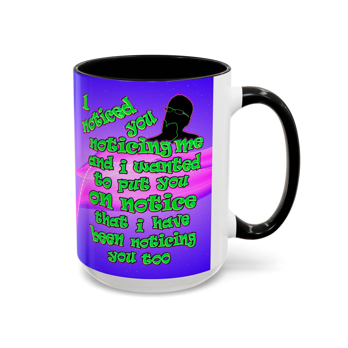 noticed you noticing - Accent Mug (purple-pink wave)