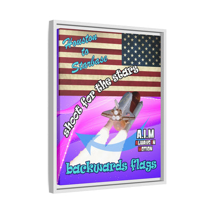 shoot for the stars - framed canvas art (purple-pink wave)