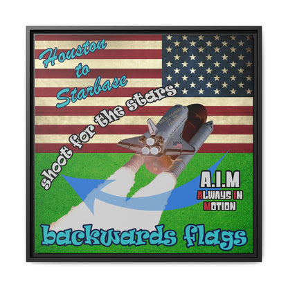 shoot for the stars - framed canvas art (green turf)