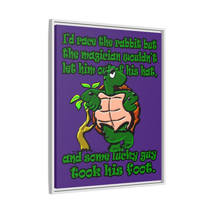 turtle race - framed canvas art (purple)