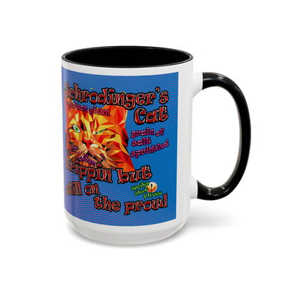 schrodinger's cat - Accent Mug (light blue-purple wave)