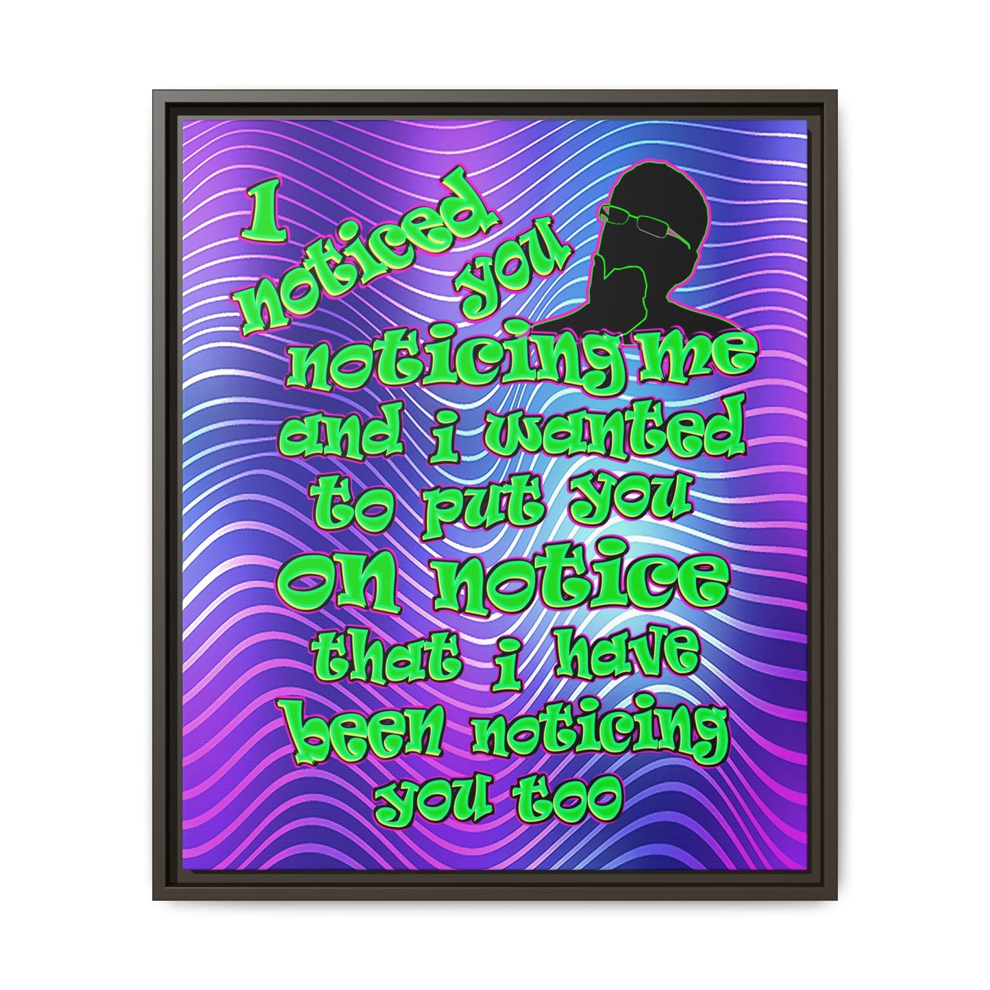 noticed you noticing - framed canvas art (purple wave)