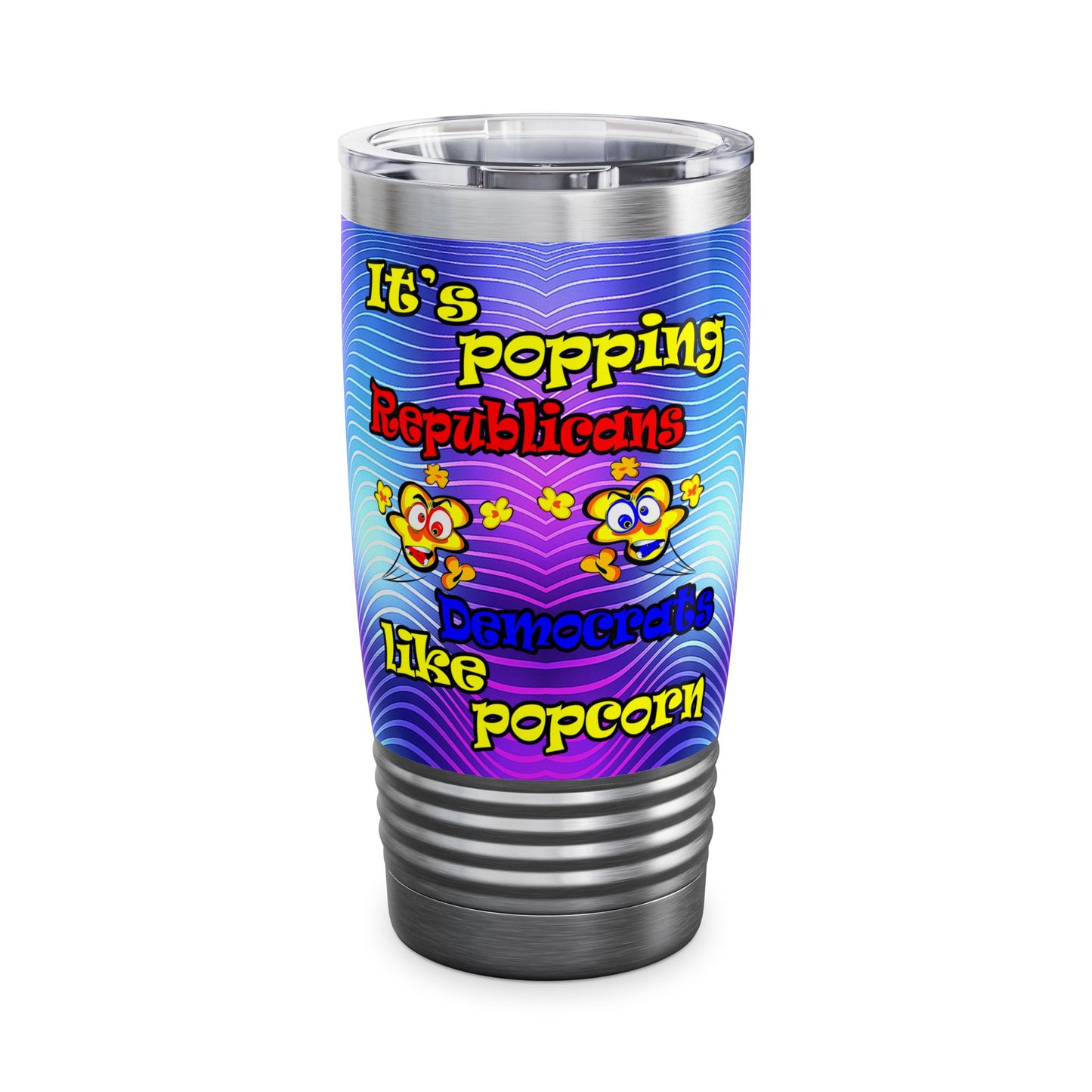 popping like popcorn - Ringneck Tumbler, 20oz (purple wave)