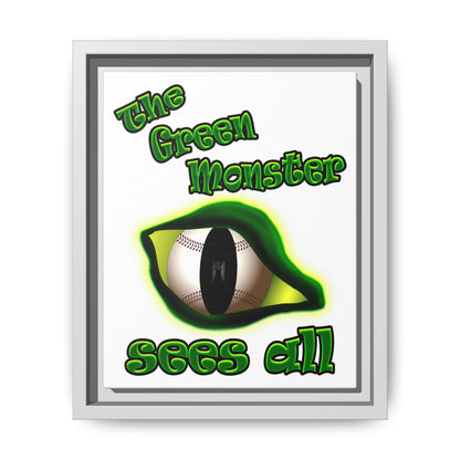 green monster - framed canvas art (white)