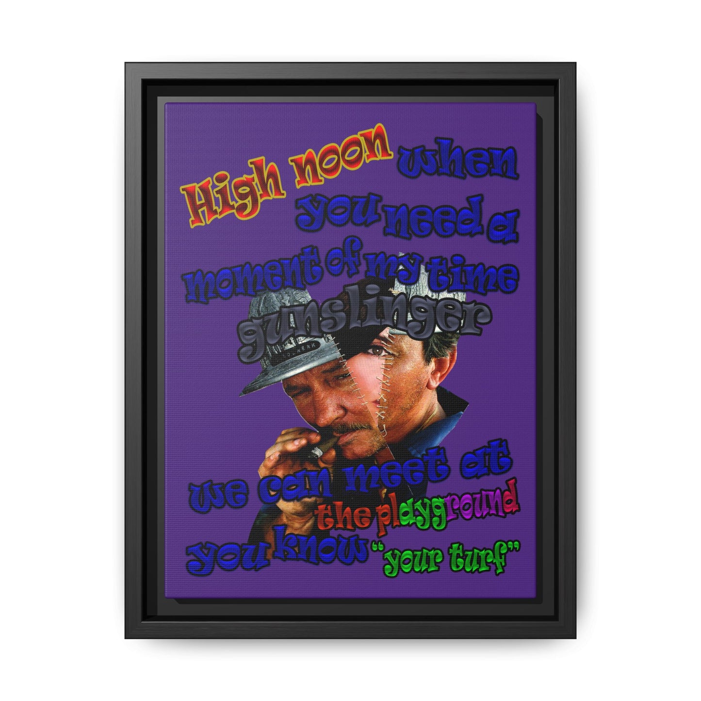 high noon - framed canvas art (purple)