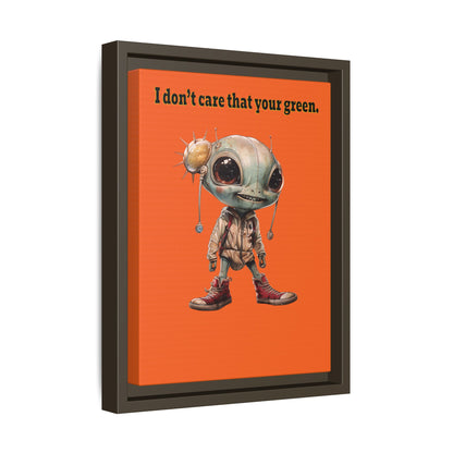I don't care that your green - framed canvas art (orange)