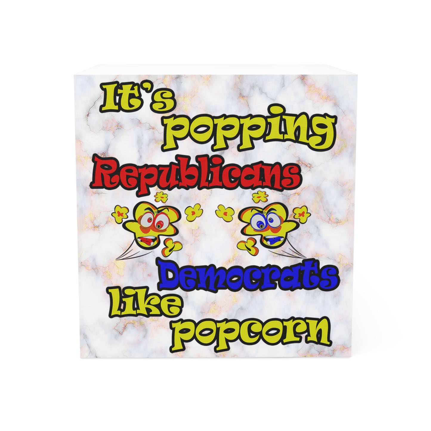 popping like popcorn - note cube (white marble)