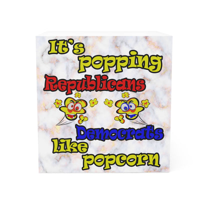 popping like popcorn - note cube (white marble)
