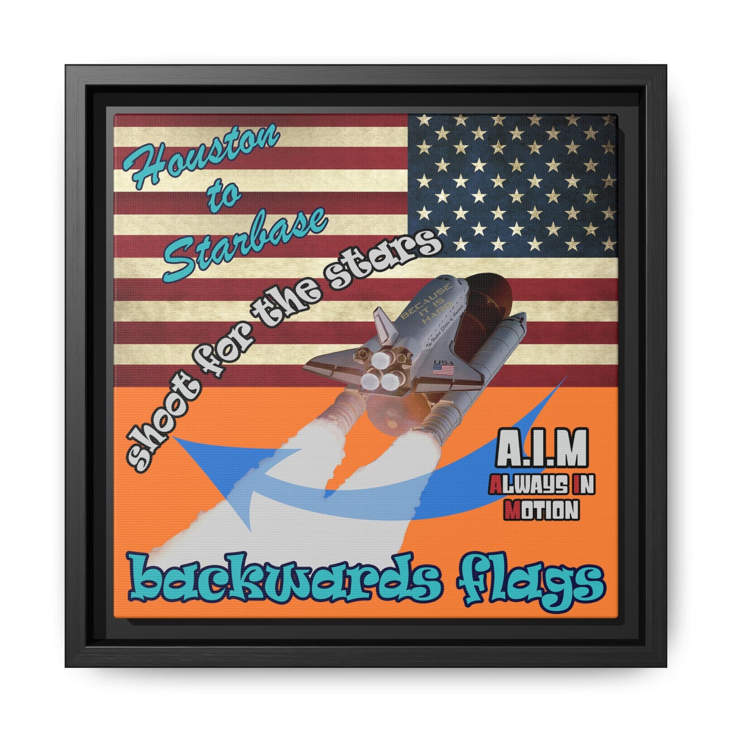 shoot for the stars - framed canvas art (crusta)