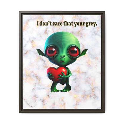 I don't care that your grey - framed canvas art (white marble)
