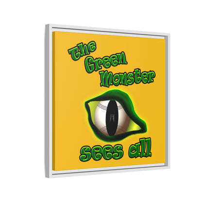 green monster - framed canvas art (yellow)