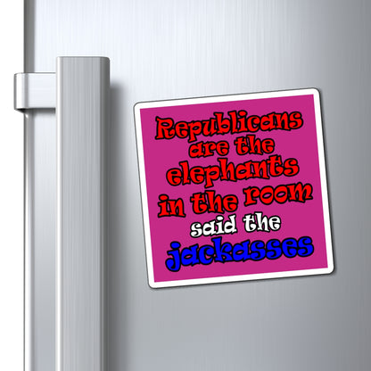 donkeys and elephants - Magnets - (pink)