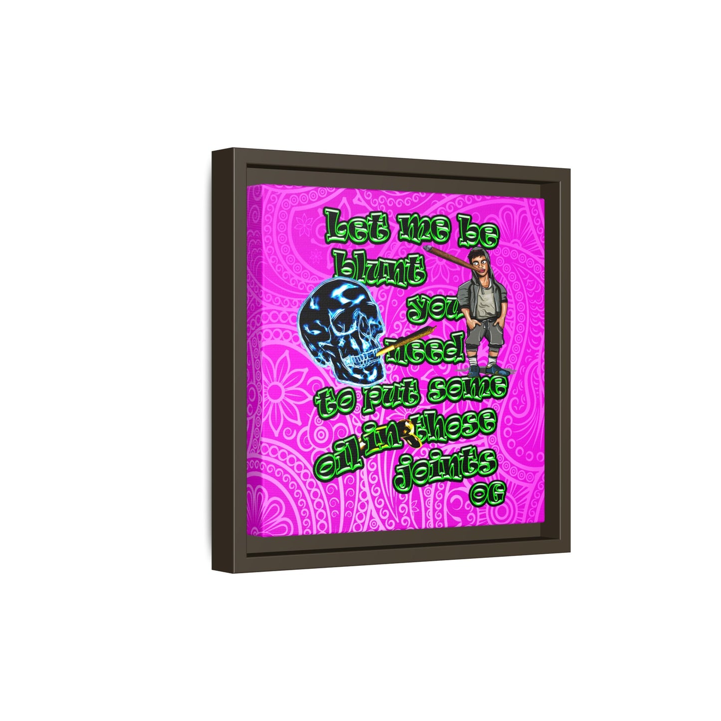 og - framed canvas art (pink swirl)