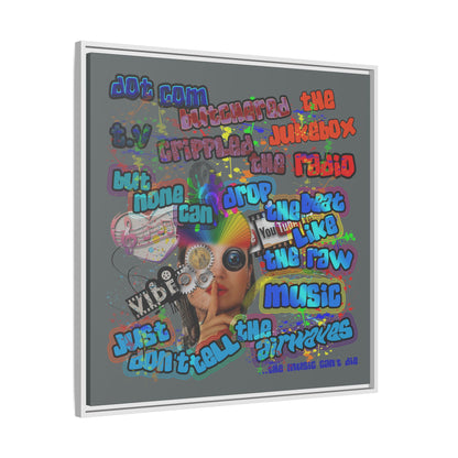drop the beat - framed canvas art (dark grey)