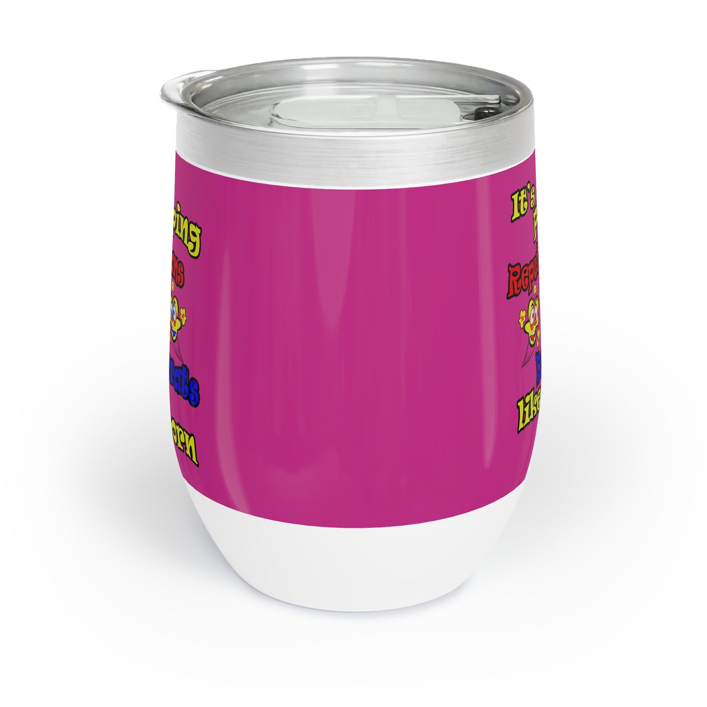 popping like popcorn - Chill Wine Tumbler (pink)