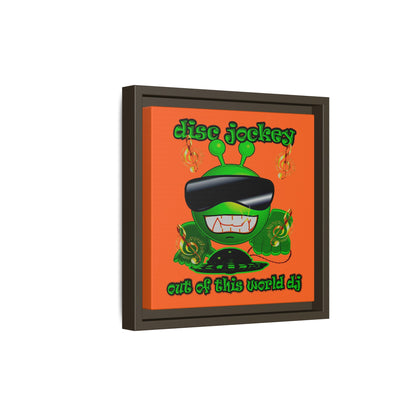 disc jockey - framed canvas art (orange)
