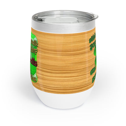 celtics logo - Chill Wine Tumbler (butterscotch wood finish)