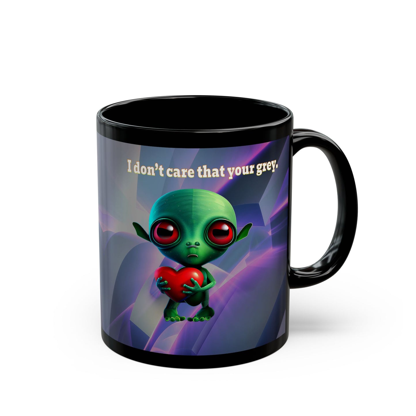 I don't care that your grey - Black Mug (grey-pink wave)