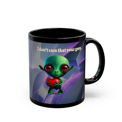 I don't care that your grey - Black Mug (grey-pink wave)