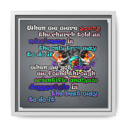 doggystyle - framed canvas art (grey-light grey)