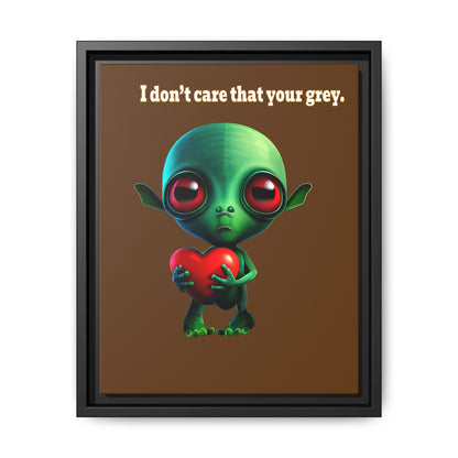 I don't care that your grey - framed canvas art (brown)