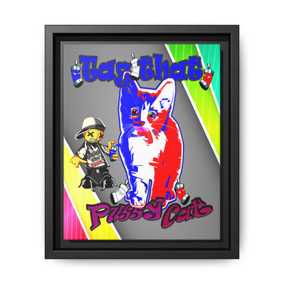 tag that - framed canvas art (rainbow split)