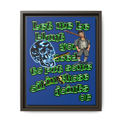 og - framed canvas art (dark blue)