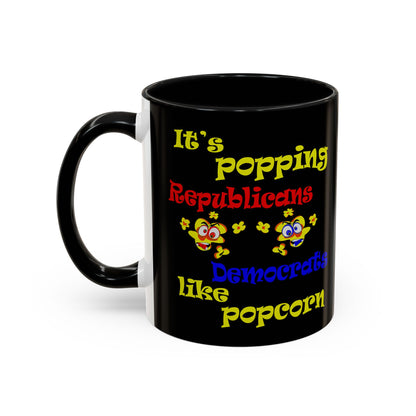 popping like popcorn - Accent Mug (black)