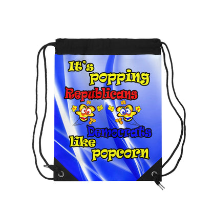 popping like popcorn - Drawstring Bag (blue-white wave)
