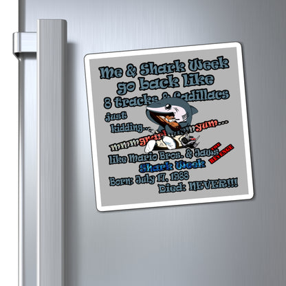 shark week - Magnets - (light grey)