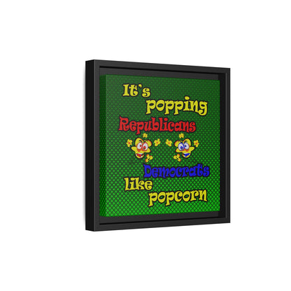 popping like popcorn - framed canvas art (logo green)
