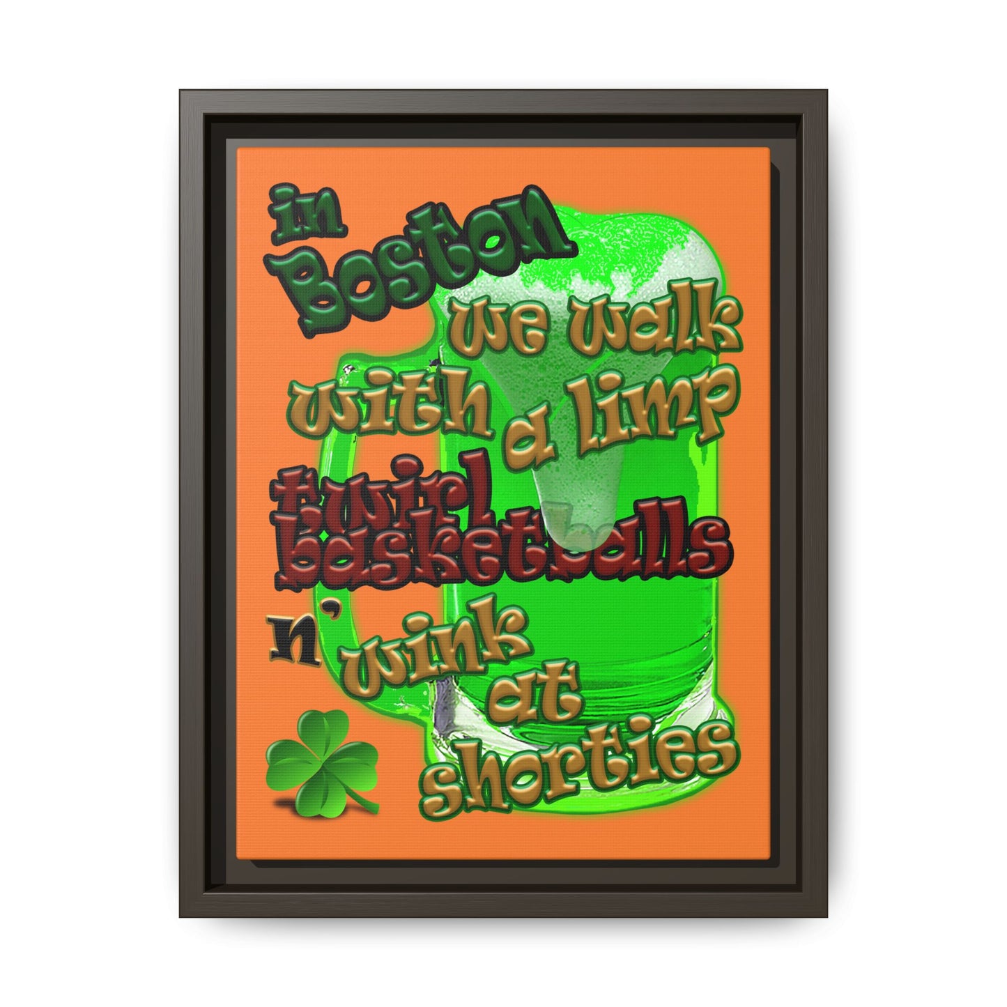 celtics logo - framed canvas art (crusta)