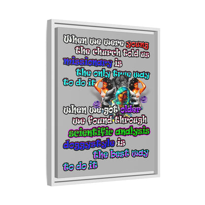 doggystyle - framed canvas art (light grey)