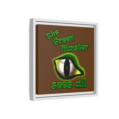 green monster - framed canvas art (brown)