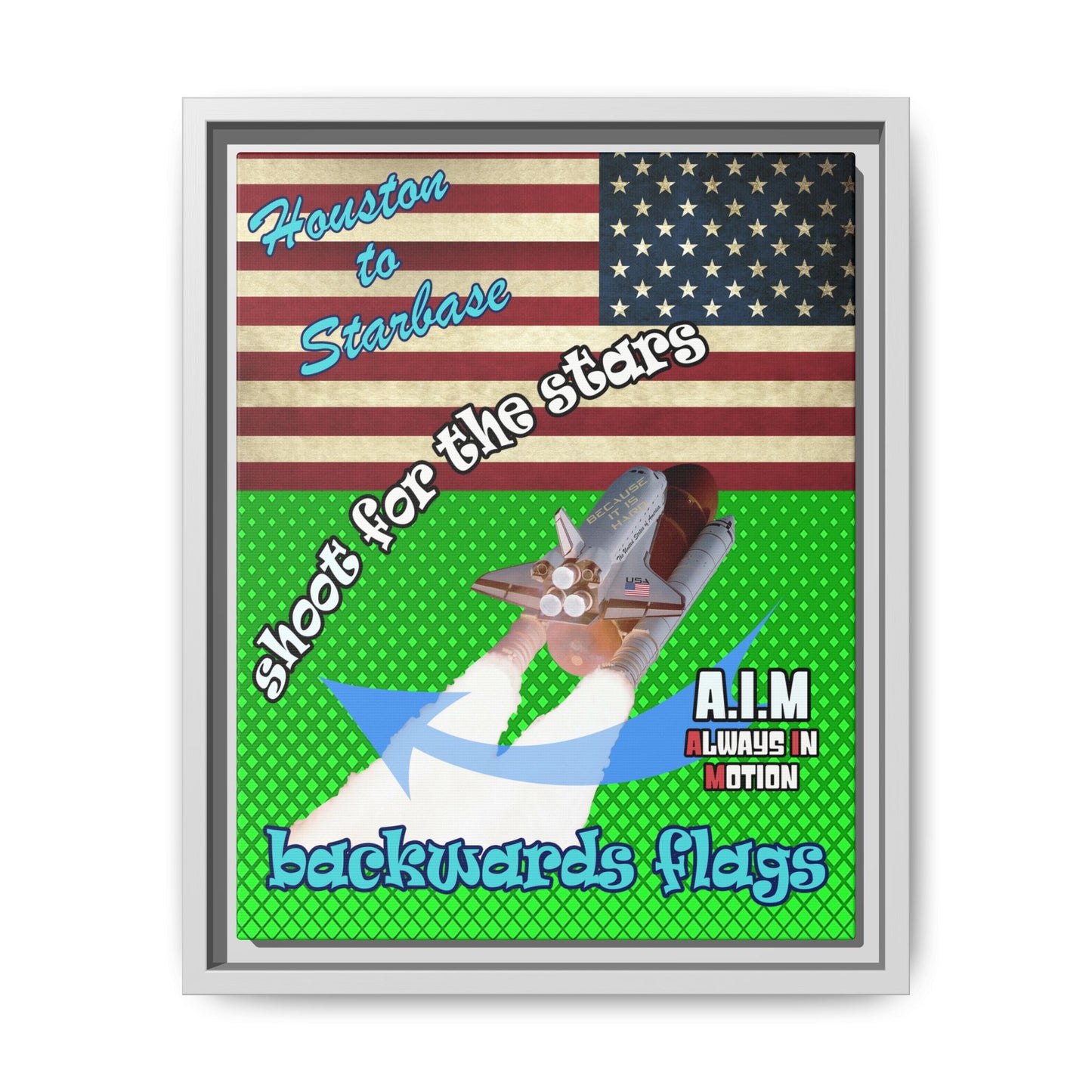shoot for the stars - framed canvas art (logo green)