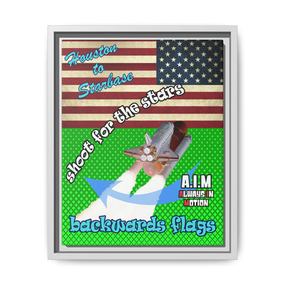 shoot for the stars - framed canvas art (logo green)