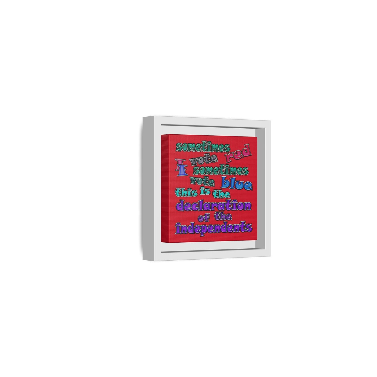 declaration of the independents - framed canvas art (dark red)
